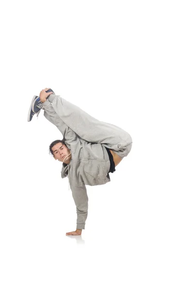 Hombre bailando aislado en el blanco —  Fotos de Stock