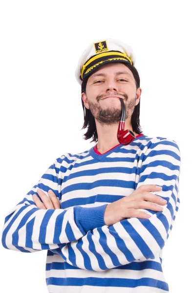 Vtipný námořník izolovaný na bílém — Stock fotografie