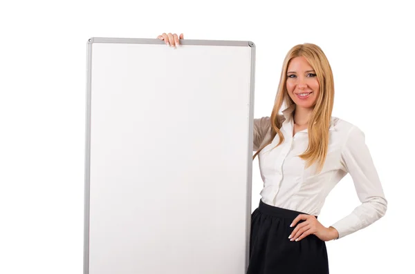 Mujer de negocios aislada en el fondo blanco — Foto de Stock