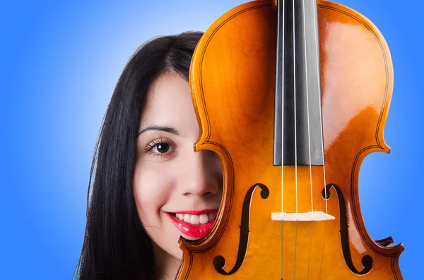 Young girl with violin — Stock Photo, Image