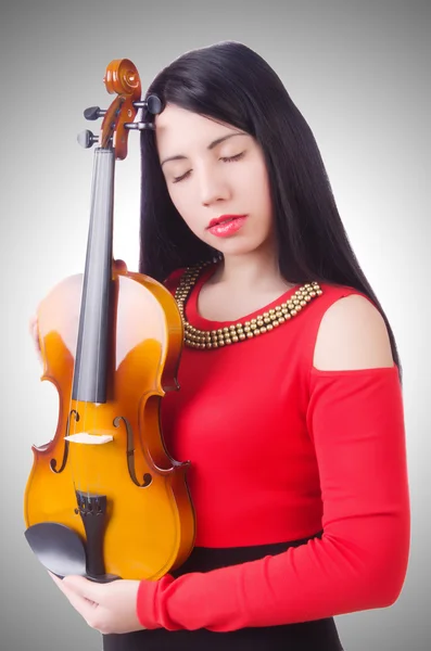 Mladá dívka s housle — Stock fotografie