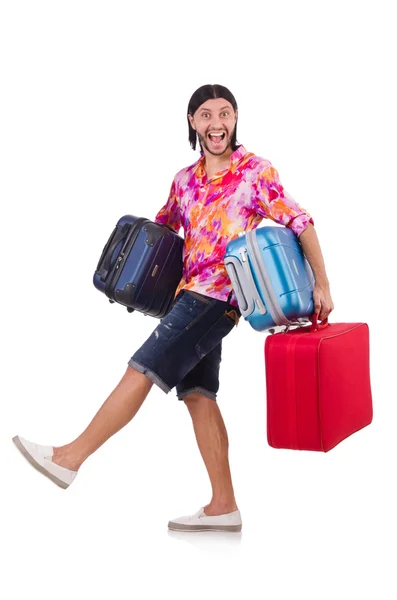 Man travelling with suitcases — Stock Photo, Image