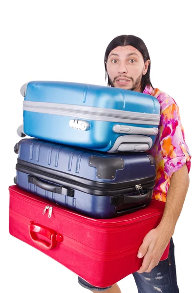 Man travelling with suitcases — Stock Photo, Image