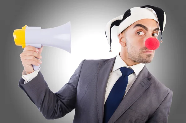 Buffo uomo d'affari clown — Foto Stock