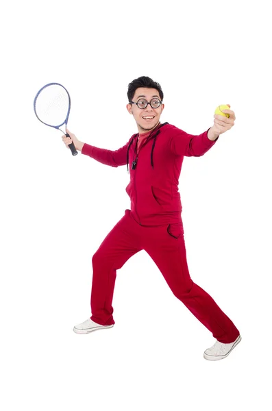 Lustiger Tennisspieler — Stockfoto