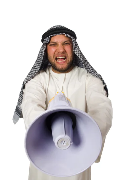 Arabische man met luidspreker — Stockfoto