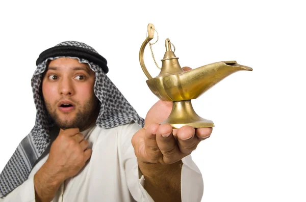 Arab man with lamp — Stock Photo, Image