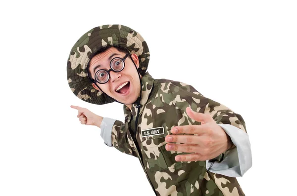 Soldat drôle dans le concept militaire — Photo