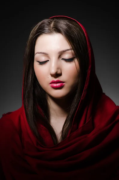 Portrait of the young woman with headscarf — Stock Photo, Image