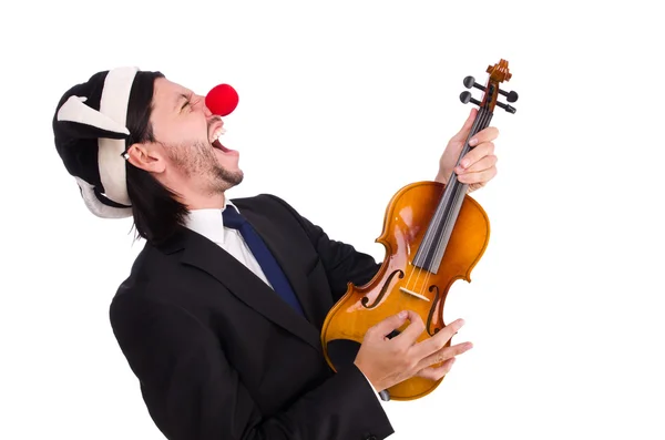 Rolig clown affärsman isolerad på vit bakgrund — Stockfoto