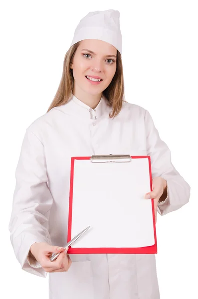 Woman doctor isolated on the white — Stock Photo, Image