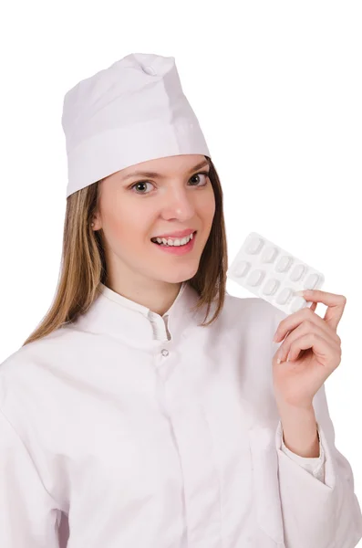 Woman doctor with pills — Stock Photo, Image