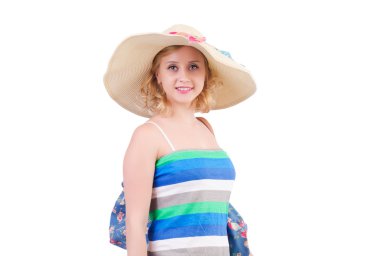 Moda konseptinde çantası olan kadın.