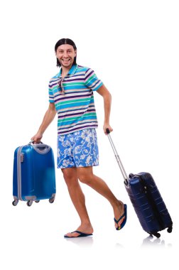 Beyaz bavullarla gezen adam.