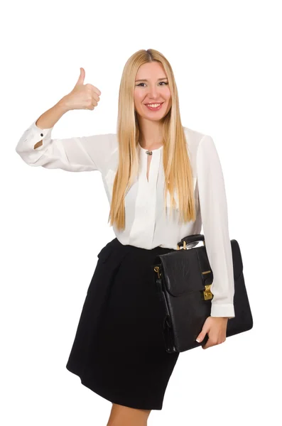 Geschäftsfrau in Geschäftskonzept isoliert auf weiß — Stockfoto