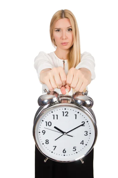 Mujer de negocios con reloj — Foto de Stock