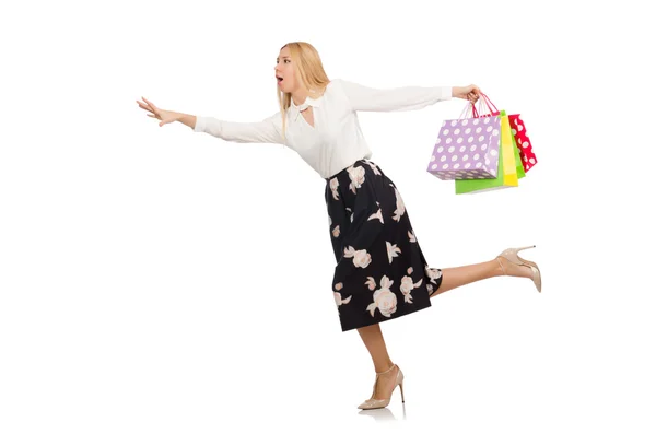 Donna con shopping bags — Foto Stock