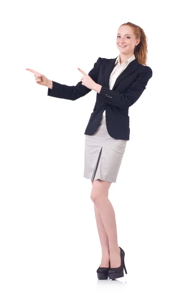 Geschäftsfrau in Geschäftskonzept isoliert auf Weiß — Stockfoto