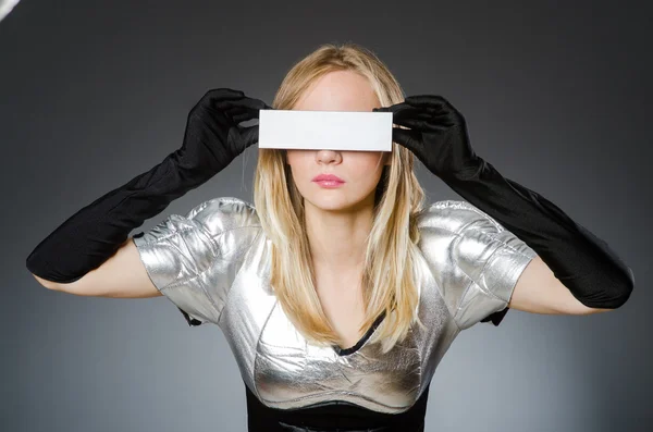 Tech woman in futuristic concept — Stock Photo, Image