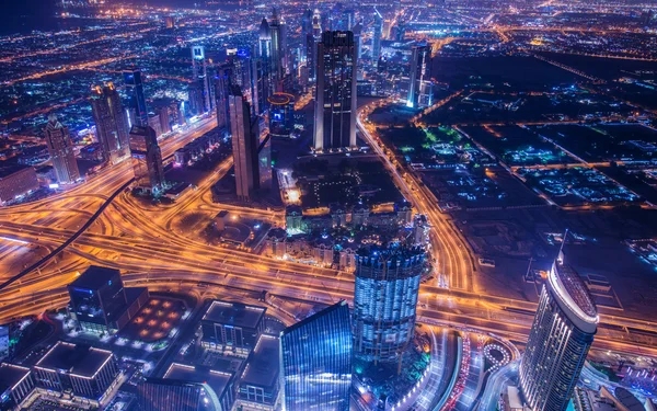 Panorama de la noche Dubai —  Fotos de Stock