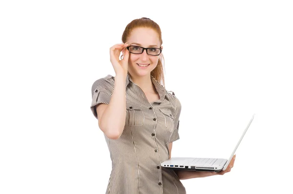 Businesswoman with laptop — Stock Photo, Image