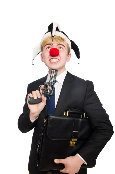 Clown uomo d'affari in concetto divertente — Foto Stock