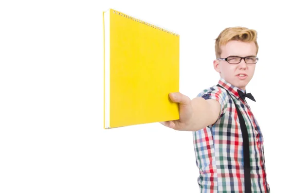 Étudiant drôle avec des livres — Photo