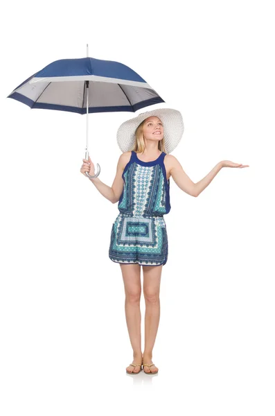 Frau mit Regenschirm — Stockfoto