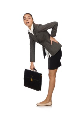 İş kadını konsepti beyazda izole edildi