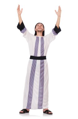 Beyaz üzerine izole edilmiş Arap adam kavramı