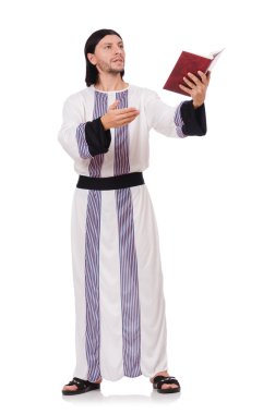Beyaz üzerine izole edilmiş Arap adam kavramı