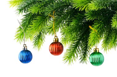 Noel süslemeleri beyazların üzerinde izole.