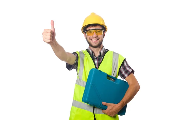 Trabajador industrial aislado en el fondo blanco —  Fotos de Stock