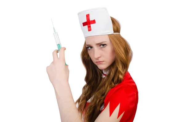 Woman doctor with syringe — Stock Photo, Image