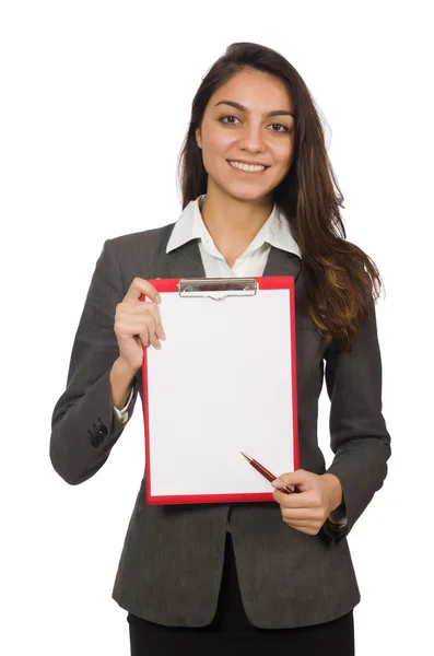 Businesswoman isolated on the white — Stock Photo, Image