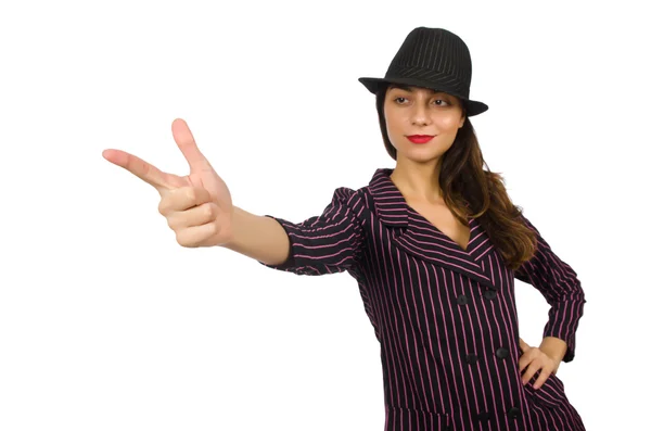 Woman dressed as gangster — Stock Photo, Image