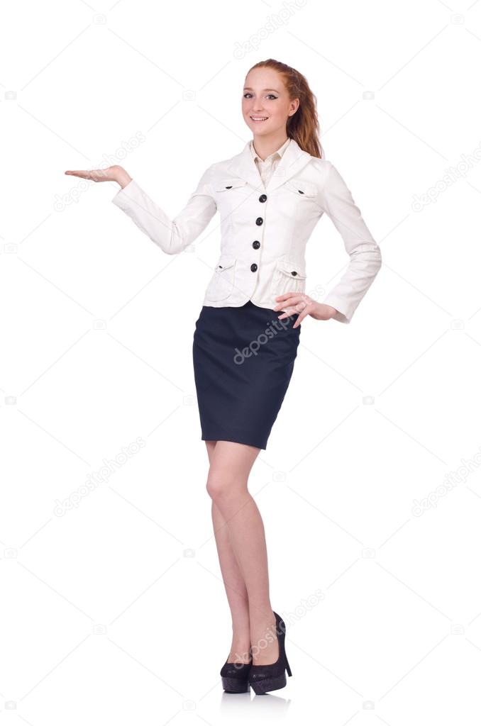 Woman businesswoman isolated on the white