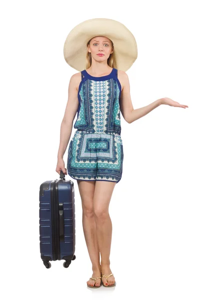 Concetto di viaggio con persona e bagagli — Foto Stock