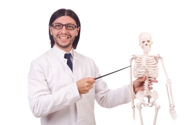 İskeleti beyaz olan komik öğretmen.