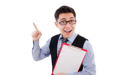 Beyaz tenli komik iş adamı.