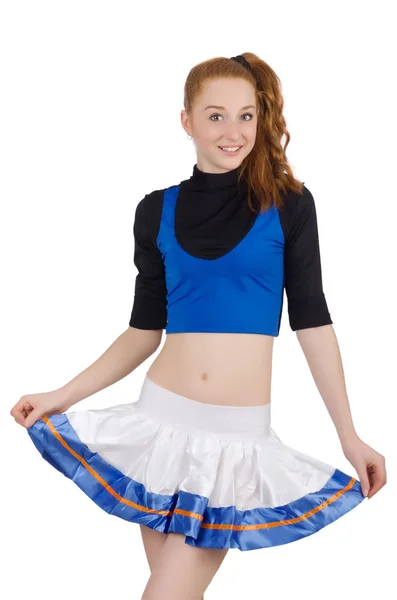 Cheerleader isolerad på den vita bakgrunden — Stockfoto