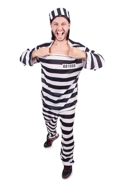 Prison inmate isolated on the white background — Stock Photo, Image