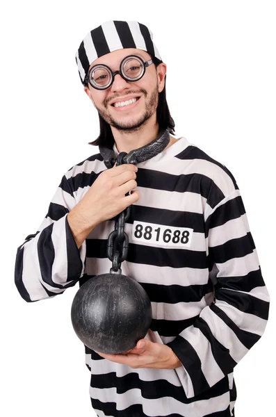 Prison inmate isolated on the white background — Stock Photo, Image