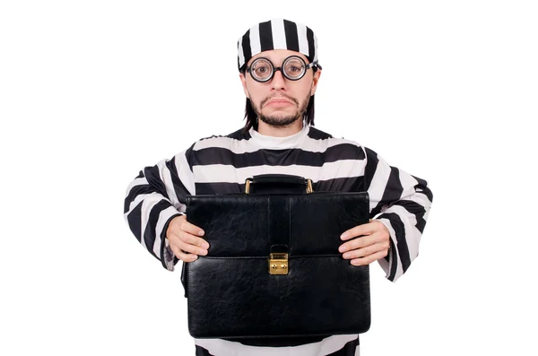 Prison inmate isolated on the white background — Stock Photo, Image