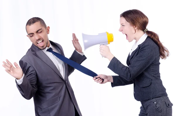 Bürokonflikt zwischen Mann und Frau — Stockfoto