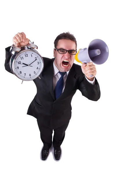 Divertido hombre de negocios con reloj — Foto de Stock