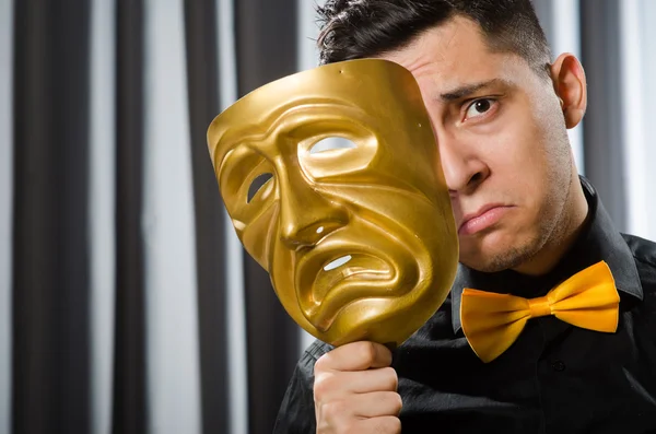 Funny concept with theatrical mask — Stock Photo, Image