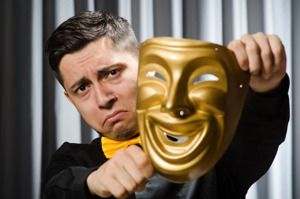 Funny concept with theatrical mask — Stock Photo, Image