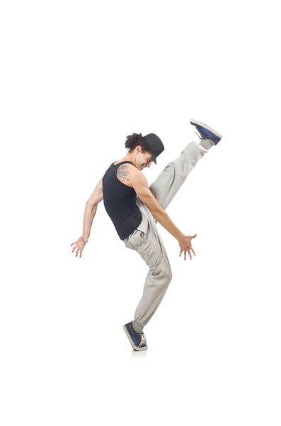 Man dancing isolated on the white — Stock Photo, Image