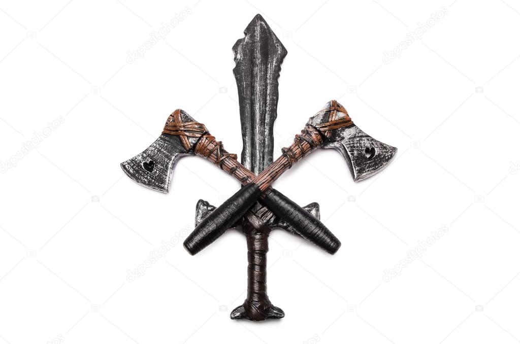 One dagger and two axes